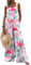 PADOLA Jumpsuit Damen Sommer Haremshose mit Tasche Baggy Ärmelloser Overall mit Blumenmuster Latzhose Vintage Gedruckte Arbeitshose Oversize Casual Hosenanzug Weite Hose Romper (Flamingo, M)