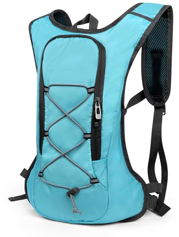 Lätt cykelryggsäck, vattentät andningsbar cykelryggsäck för män och kvinnor, 10 L mini ultralätt cykeldagväska för cykling, camping, löpning, BLÅ, 15*11*3.1inch