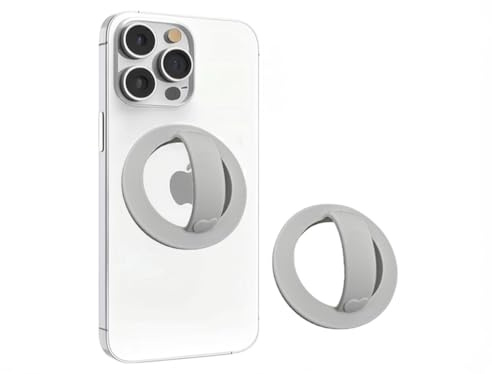 YjkjYii Mobiltelefon ring hållare magnet för MagSafe, flexibel silikon smartphone fingerhållare kompatibel med iPhone iPad Samsung och mer smartphone grå