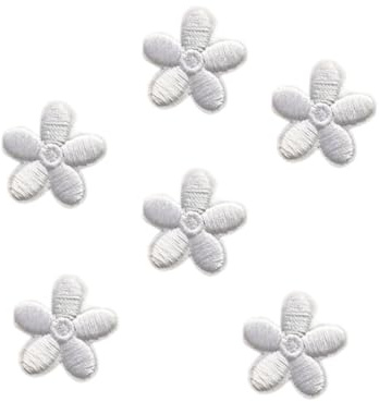 Blausky 10 pezzi di toppe termoadesive da 3 cm, toppe floreali da stirare, mini adesivi floreali, toppe ricamate, toppe da ricamo fai da te per T-shirt, jeans, abbigliamento, cappelli, per riparare il