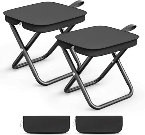 YeahBoom Lot de 2 Tabourets de Camping Pliants Portables,Tabouret de Camping Portable,Chaise de Camping Pliable,Siege de Peche,Tabouret Pliable,pour Voyage,Pêche,Pique-Nique,Barbecue