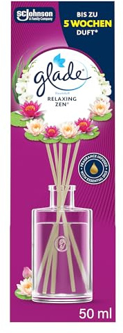 Glade Raumduft Duftstäbchen, Für Zuhause und das Badezimmer, Mit natürlichen Ölen, Relaxing Zen, Hält 5 Wochen, 50 ml