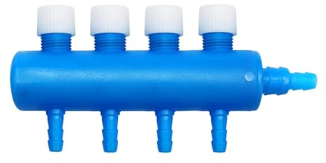 FewNvWa Aquarium Air Distributor Hose Connector with Air Splitter Hose Connection Distributor Valve PP Material for Aquaristics, 4 Way