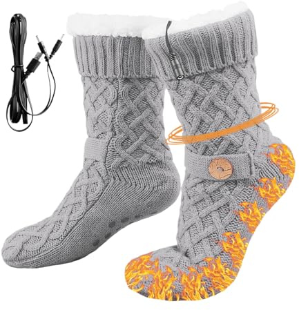 Electric Socks Non Slip Bottom Ergonomic Warmer | Heated Ski Socks for Winter Sports Ski Snowboarding Outdoor Activities Travel Home Family Women