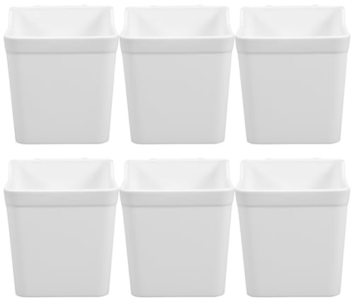 Gogogmee 6 pièces Boîtes de Rangement Pegboard Bacs Suspendus Blancs pour Garage et Atelier Organiseur de Travail Polyvalent pour Outils et Accessoires Résistants et Faciles à Installer