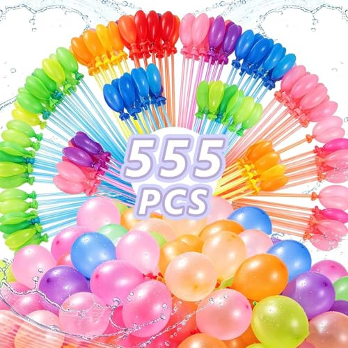 POP lina 555pcs Bombe a Eau à Fermeture Automatiques, Ballons D'eau Multicolores, Bombe a Eau pour Adultes, pour les Jeux D'eau D'été, les fêtes de Plages