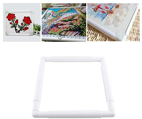 Cadre à Broderie Rectangulaire Universel, 27,9 x 27,9 cm, en Polypropylène, pour Point de Croix, Courtepointe, Couture et Bricolage
