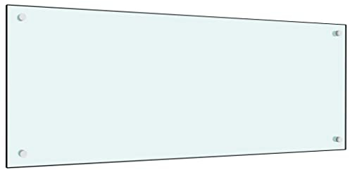 vidaXL Küchenrückwand Spritzschutz Fliesenspiegel Glasplatte Rückwand Herdspritzschutz Wandschutz Herd Küche Weiß 100x40cm Hartglas