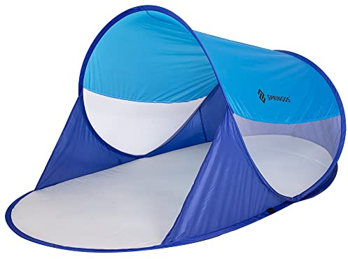 SPRINGOS Tenda da lancio pop up tenda da spiaggia tenda per secondi ancoraggio a pavimento protezione UV (blu scuro)