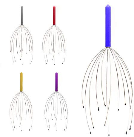 I-TOTAL® - Massaggiatore in Metallo Gratta testa antistress/Head Massager,Massage ragno con 20 Bracci, Manuali Massaggi e relax Artiglio da Massaggio (Colore casuale)
