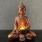 FGXY Bouddha Figurine, Statue de Bouddha thaï en méditation, Statuette de Bouddha Assis avec bougeoir, Statue de Bouddha en polyrésine, pour l'intérieur et l'extérieur,Cuivre