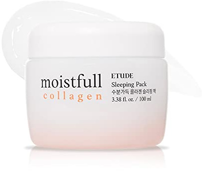 ETUDE Moistfull Collagen Sleeping Pack, Face Moisturizer, Night Cream, Super Collagen Water, Baobab Oil, Gel Texture, Deep Hydration, Korean Skin Care, Beauty (3.38 Fl Oz)