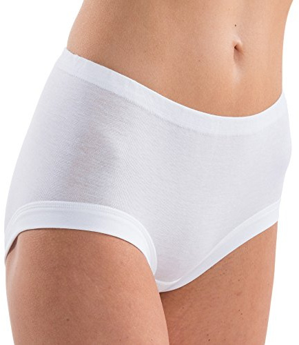Hermko 9114001 paket med 3 kvinnors midjeslip, tillverkad av 100 % bomull., Vitt, 38 / 40 (XXXXXL)