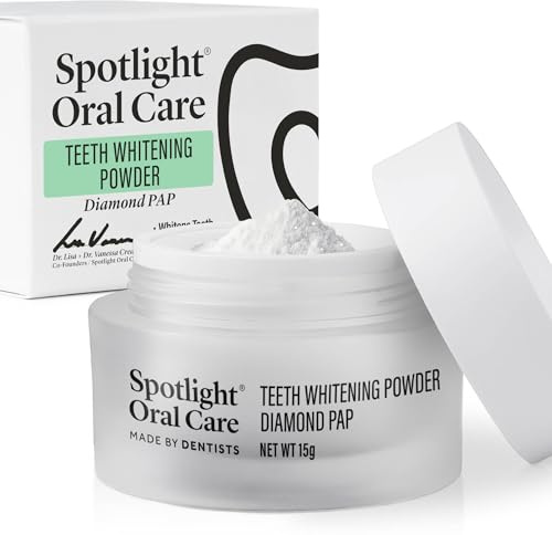 Spotlight Oral Care Teeth Whitening Powder - Made by Dentists | PAP+, Hydroxyapatite & Diamond Powder | Non-Abrasive & Enamel-Safe | Suitable for Sensitive Teeth & Dental Work | Instant Whitening