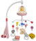 Babybett Mobile mit Musik, Lichtern und Fernbedienung (Rosa)