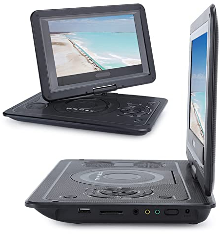 13,9-Zoll-DVD-Player, Tragbarer -EVD-Player mit LCD-Bildschirm, Multifunktions-Player für TV/FM/USB/Spiel, Speicherfunktion für Intelligenten Stromausfall, (EU-Stecker)