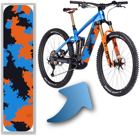 Film design pour coque de batterie de vélo électrique pour CUBE Stereo | Modèles réaction hybrides, protection de cadre eBike, autocollant de vélo (couvercle cube 20-04377, 21-11463, 20-01818, bleu