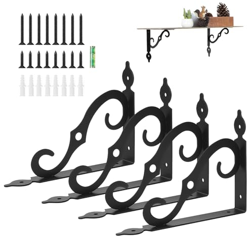 Logei Regalhalterung 4 Stück ，Metall Regalträger mit Schrauben Wand-Winkel Regalhalterung Halterungen Rechtwinklig Regalstütze, 90 Grad Dreieckig Winkelträger Regalwinkel für Wandmontage（140 X 110 mm）