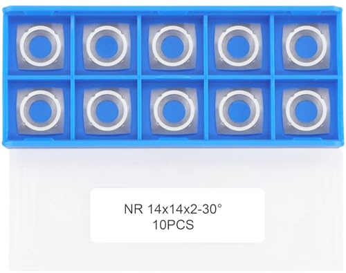CDBP Woodturning NA 14×2mm-30° Square Carbide Insert Cutter Negative Rake Replacement Blades for Roughers Wood Turning Tools, 10pcs