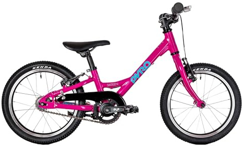 TechniBike PYRO Sixteen - leichtes Kinderfahrrad 16 Zoll für Mädchen und Jungen (mitwachsender Lenker, niedriger Einstieg, nur 5,6 kg), Magenta