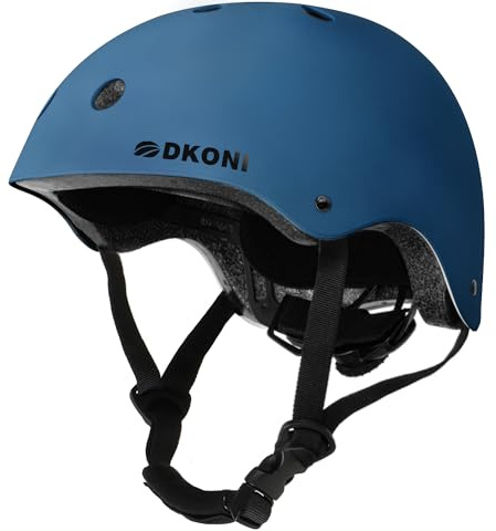 DKONI Casque de vélo pour enfant, bleu foncé, taille M : 52-56 cm