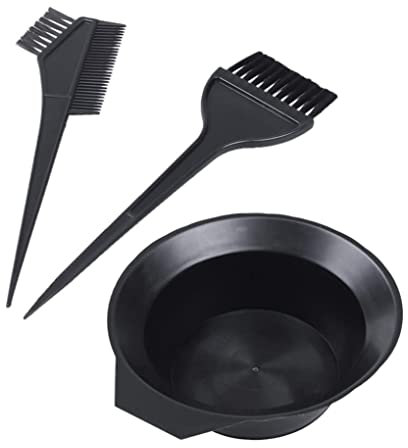 Porgeel Colorare Kit di tintura strumento con ciotola a pennello set a doppia faccia colorazione acconciatura nera per salone 3pcs
