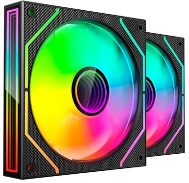 MARS GAMING MF-3DPROX2, Kit 2x Ventiladores PWM 120mm, Iluminación ARGB Triple Infinity Mirror 360°, Sistema de Control PWM, Rodamientos FDB, Ventiladores PC con Compatibilidad Total ARGB, Negro
