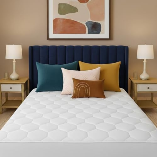 CASABLOOM Luxury King Size Mattress Protector – Quilted, Noiseless, Deep Fit 30cm – Hypoallergenic & Ultra Soft Microfiber Mattress Protector for King Beds (White, 152x200cm)
