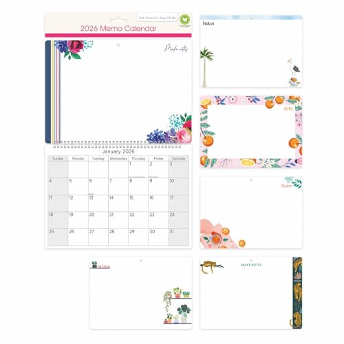 1 Pc Memo Note Calendar Organiser Reminder Board with Write on Wipe Off Pen | Random Design (Memo Calendar With Pen)