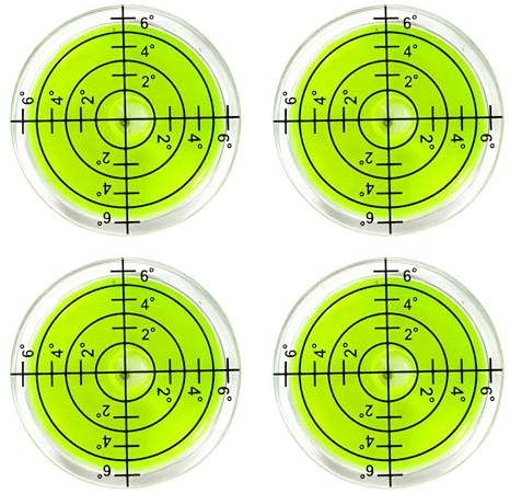 4 livelle a bolla a bolla con diametro di 32 mm, mini livella rotonda a croce con bolla d'aria, livella a bolla per camper, fotocamera, camper, videoproiettore, cornice e molto altro ancora