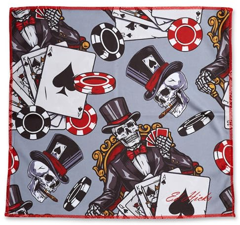 Ed Hicks | Illustrated Gift of an XL Premium Microfibre TV Screen and Glasses Cleaning Cloth - 30x30cm - for Cleaner Glasses, TV Screens, Tablets, Laptops etc ⭆ Anti-static (Poker)