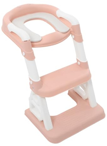 WFIETN - Scaletta per toilette per bambini, rosa, sedile WC per bambini con scala, utilizzo 2-in-1 come scaletta per toilette, scaletta, scala di sollevamento ecc., fino a 100 kg