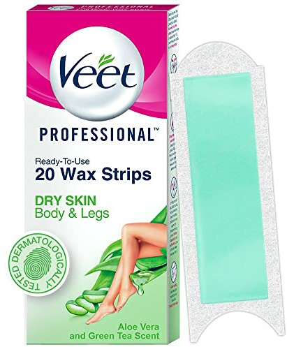 Veet Full Body Waxing Kit for Dry Skin, 20 Strips