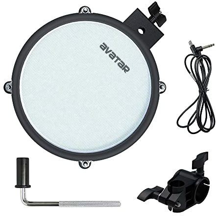 HXW Electronic Drum Pad for Electric Drum Set, Expansion Bundle With Clamp, L Rod, 6.5ft Cable, 8 Inch Dual-zone Snare/Tom Mesh Head Drum Pad