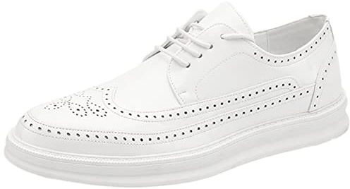 ANUFER Hommes Plateforme Richelieu Chaussures Habillées Cuir Microfibre Lacer Baskets