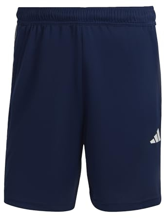 adidas Hombre Train Essentials Piqué 3-Stripes Training Shorts, Dark Blue / White, M