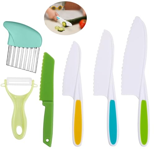 NVTRSD 6-Teiliges Kindermesser Kinder Messer, Kinder Küchenmesser Kinder Schneidemesser Kindermesser Ab 2 Jahre, Kindermesser Set Für Kochen Von Obst Oder Gemüse Für Kleinkinder Weinachten Geburtstag