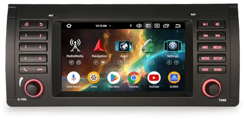 Erisin 8 Núcleos 4GB+64GB Android 16.0 Dab+ Radio Coche Estéreo para BMW X5 E53 2000-2007 GPS Navegador Soporte Inalámbrico CarPlay Android Auto WiFi 4G USB Bluetooth 5.0 DSP Control del Volante TPMS