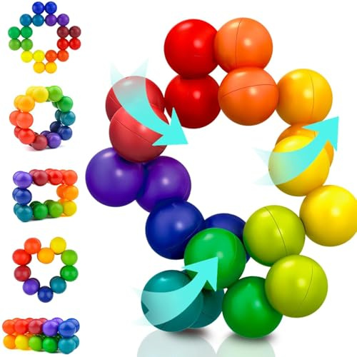 Balle de Puzzle 3D Fidget Toys Anti Stress Jouets Tdah Balle Anti Stress Enfant Jouet Sensoriel Autisme Jouet Anti Stress Balles Magnétiques Convient pour Soulager Stress,L'anxiété et l'Autisme