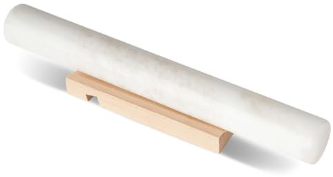 Cahzfie Rouleau à Pâtisserie Français de Luxe en Marbre Naturel d'Africain, Anti-adhésif - Accessoire de Cuisson pour Pâtes, Fondants, Pizzas et Biscuits (Namib Fantasy)