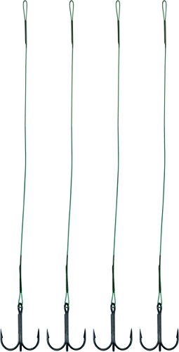 Lot de 4 bas de ligne en acier avec triple hameçon - Brochet, sandre - 40 cm de long, 6