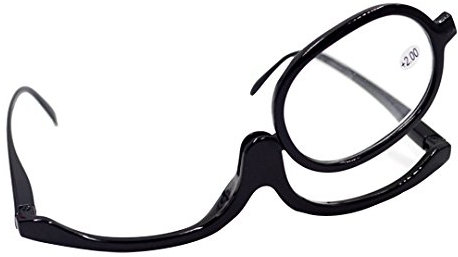 Millya Women Rotatable Make-Up Magnifying Glasses Flip Up Spectacle Lense Eyeglasses for Reading
