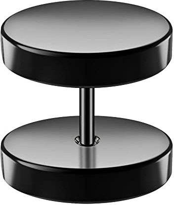 Plat Rond Disque avec 16 Gauge Noir anodis? Fake en Acier Chirurgical 316L Oreille Piercing Plug
