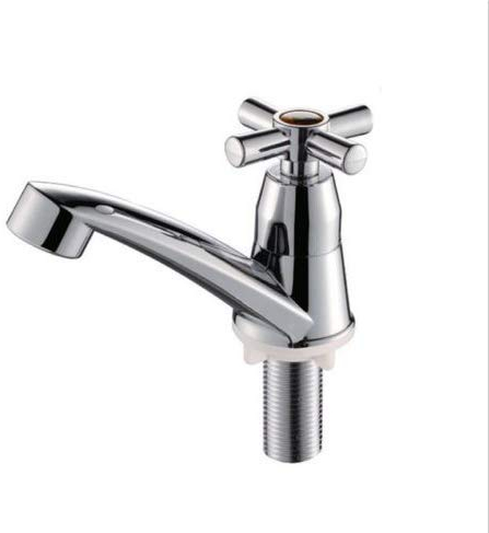Modern Single Cold Faucet Sink Accessories Chrome Finish Water Tap for Home Bathroom Washbasin Kitchen Basin 3 Handle Type Optional (Cross)