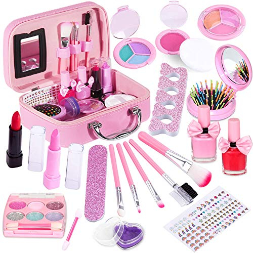 STAY GENT Kinderschminke für Mädchen, Make up Set mit Niedlich Kosmetika Tasche Spielzeug, Waschbar Spielen Schminke Kinder Geschenke für Kinder Kleine Prinzessin