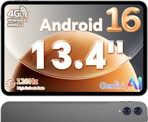 TECLAST T65 13.4 120Hz Android16 4G Lte, 2.2GHz 26GB+128GB 13+5MP