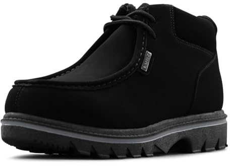 Lugz Men's Fringe Classic Moc-Toe Boot, Black, 11 W