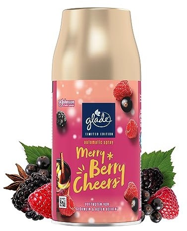 Glade Automatic Spray Nachfüller, Raumduft, Merry Berry Cheers (4 x 269ml)