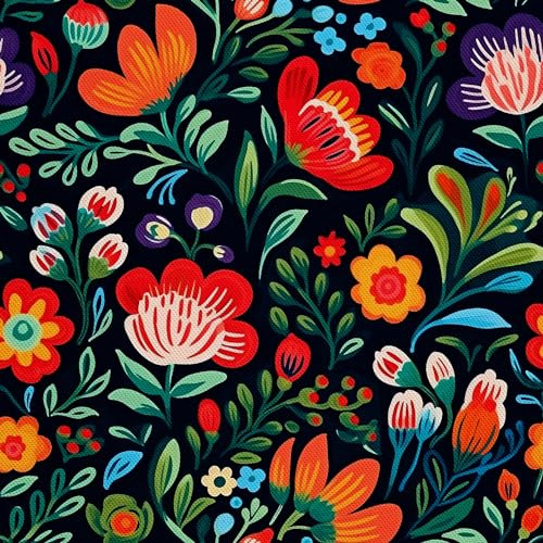 HEKO PANELS tyg Oxford vattentät metervara canvastyg polyester sömnadsmaterial dekorativa tyger hantverk vattenavvisande ogenomskinligt blommönster blommor akvarell vattenfärg 5 meter 155 x 500 cm