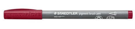 STAEDTLER Brush pen Pigment Arts, cartuccia pigmentata Premium da disegno, punta a pennello per larghezza variabile, impermeabile, ad asciugatura rapida, 10 penne, in astuccio di cartone, 371-269